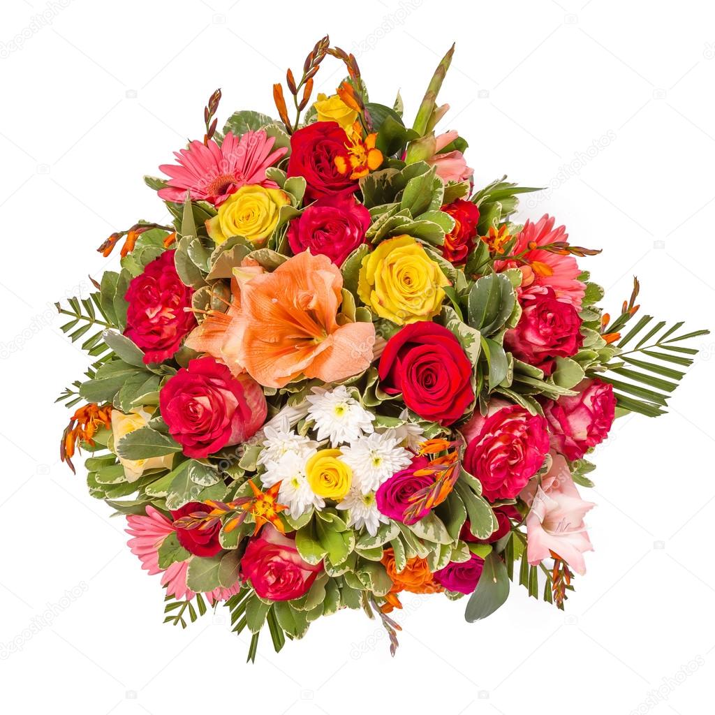 depositphotos_82383990 stock photo bouquet of flowers top view