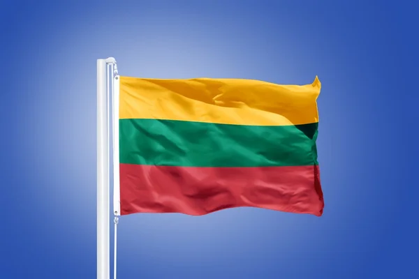 青い空に舞うリトアニアの旗 — ストック写真