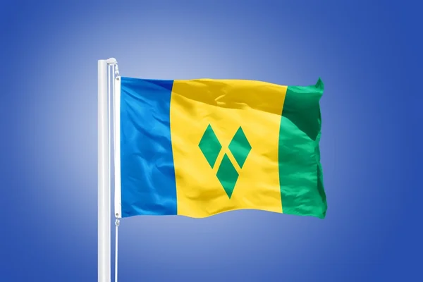 Vlag van Saint Vincent en de Grenadines vliegen — Stockfoto