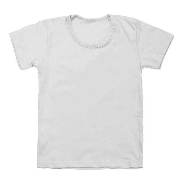 Camiseta gris niño sobre fondo blanco —  Fotos de Stock