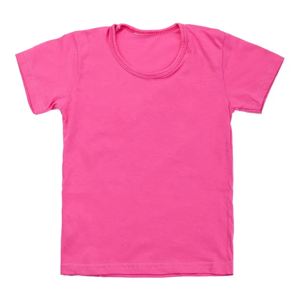 Tshirt enfant rose sur fond blanc — Photo