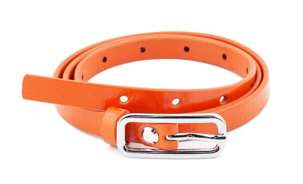 Ceinture femme orange isolée sur fond blanc — Photo