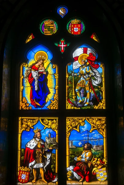 Stained glass window from Pena National Palace, Portugal — Stock Photo, Image