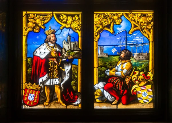 Stained glass window from Pena National Palace, Portugal — Stock Photo, Image