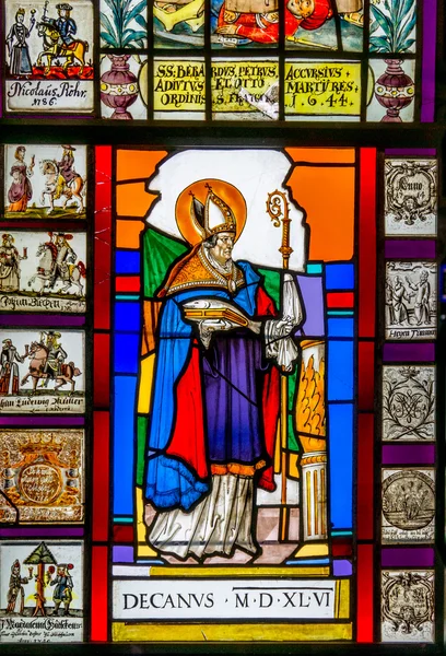 Stained glass window from Pena National Palace, Portugal — Stock Photo, Image