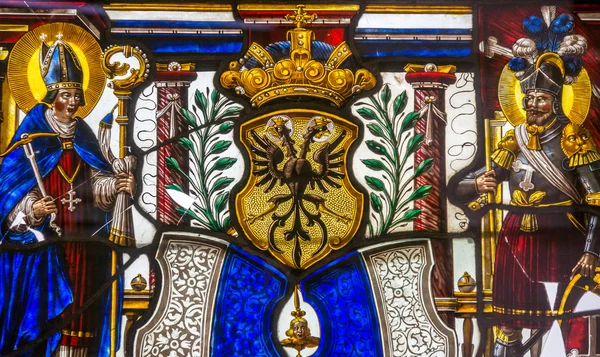 Stained glass window from Pena National Palace, Portugal — Stock Photo, Image