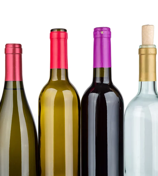Bottles of wine  isolated on white — Stock Photo, Image