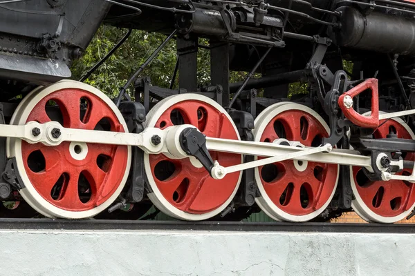 Деталь колес паровоза — стоковое фото