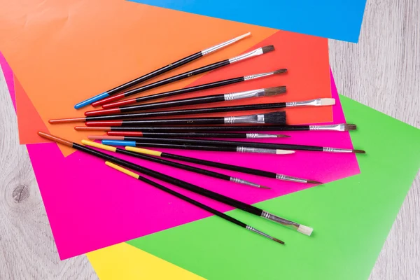 Molti pennelli artista per l'uso con acquerello — Foto Stock