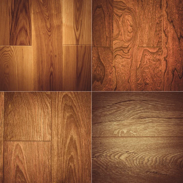 Set of four wooden textures background patterns — Stock Photo, Image