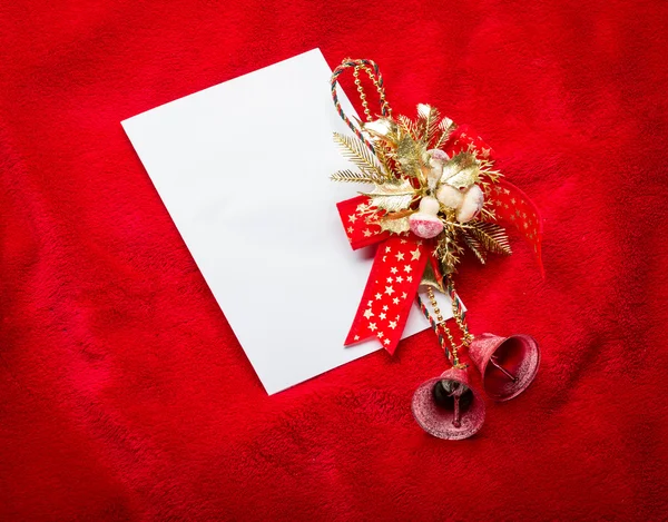 给圣诞老人的信。圣诞红装饰 — 图库照片