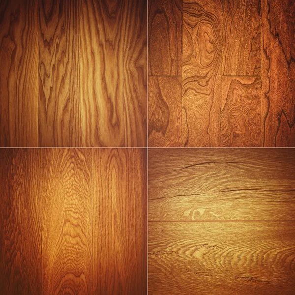 Conjunto de cuatro texturas de madera patrones de fondo — Foto de Stock