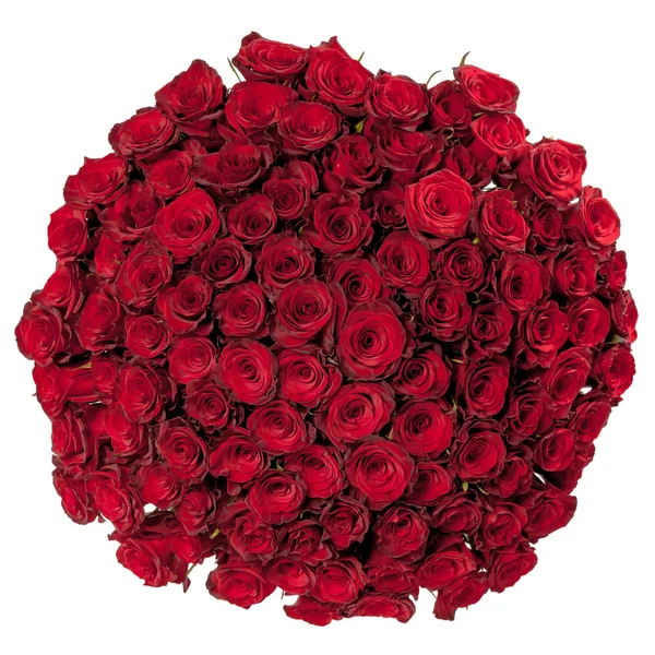 Hermoso ramo de rosas rojas aislado en blanco —  Fotos de Stock
