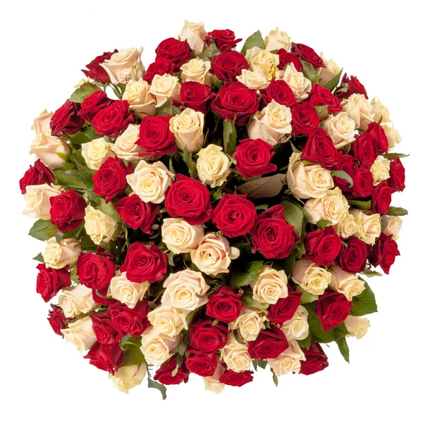 아름 다운 빨간 장미 꽃다발 흰색 절연 — 스톡 사진