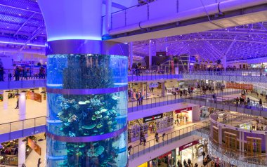 Interior of Aviapark shopping mall in Moscow clipart