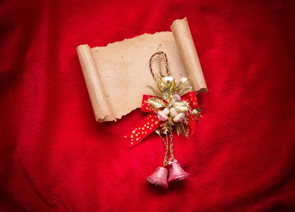 Γράμμα στον Άγιο Βασίλη. Διακοσμήσεις Χριστουγέννων κόκκινο. — Φωτογραφία Αρχείου