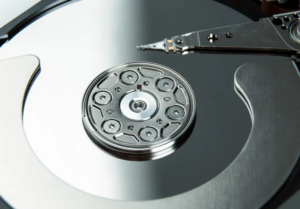 Close up of open computer hard disk drive HDD — Stock Photo, Image