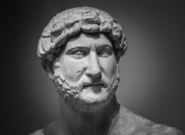 Ancient roman sculpture of the emperor Hadrian clipart