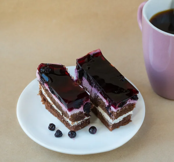 Blueberry pie on the plate — Zdjęcie stockowe