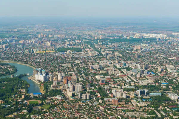 Vista Dall Alto Della Città Krasnodar Kuban Fiume Russia — Foto Stock