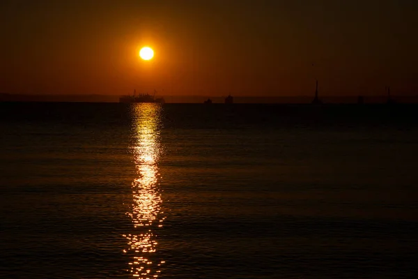 Atemberaubender Sonnenuntergang Auf Der Halbinsel Taman Schwarzes Meer — Stockfoto