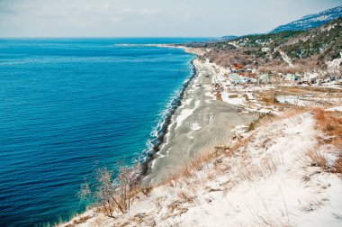 Utrish, kış manzarası. Karadeniz manzaralı