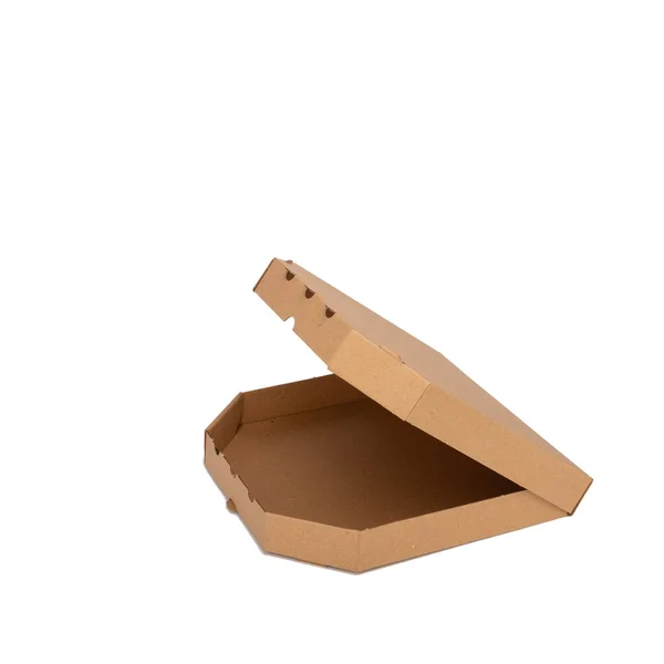 Caixas Papel Pizza Isoladas Branco — Fotografia de Stock