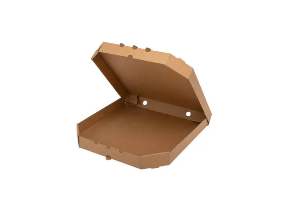 Caja Papel Pizza Aislada Sobre Fondo Blanco Caja Pizza Vacía —  Fotos de Stock