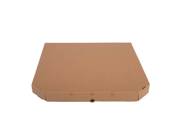 Паперова Коробка Піци Ізольована Білому Тлі Порожня Коробка Піци — стокове фото