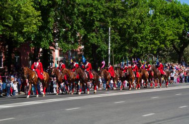 Krasnodar, Rusya - 9 Mayıs 2013: Rusya 'da Krasnodar şehrinde Zafer Günü Kutlaması.