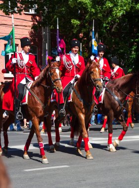 Krasnodar, Rusya - 9 Mayıs 2013: Rusya 'da Krasnodar şehrinde Zafer Günü Kutlaması.