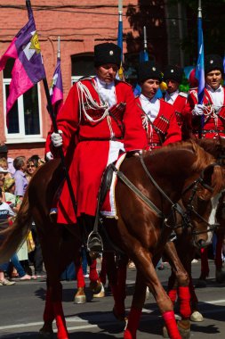 Krasnodar, Rusya - 9 Mayıs 2013: Rusya 'da Krasnodar şehrinde Zafer Günü Kutlaması.