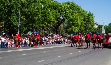 Krasnodar, Rusya - 9 Mayıs 2013: Rusya 'da Krasnodar şehrinde Zafer Günü Kutlaması.