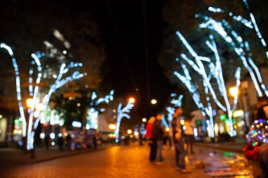 Bulanık şehir sokağı, Odessa şehir manzarası