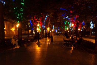 Bulanık şehir sokağı, Odessa şehir manzarası