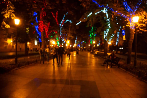 Розмита Міська Вулиця Ввечері Одеський Міський Пейзаж — стокове фото