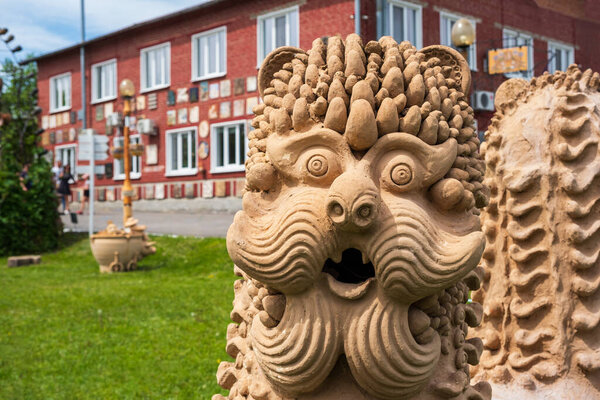Opishnya, Poltava region, Ukraine - May 16, 2021:  Opishnya National Museum-Reserve of Ukrainian Ceramics. Opishnya is the pottery capital of Ukraine