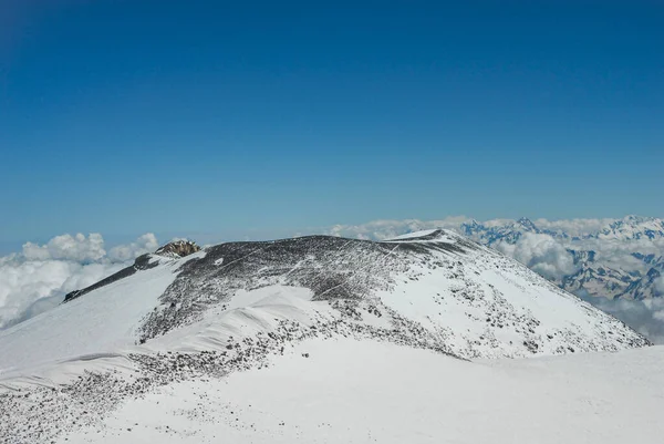 Pohled Východní Vrchol Elbrusu Mount Elbrus Létě Kabardino Balkaria — Stock fotografie