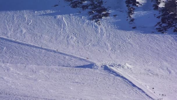 Turist Grupları Elbrus Tepesine Tırmanıyor Dağcılık Tırmanma Sporu — Stok video