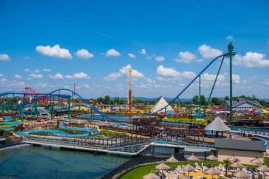 Zator, Lesser Poland, Polonya - 05 Haziran 2019: EnergyLandia - Polonya 'nın En Büyük Eğlence Parkı