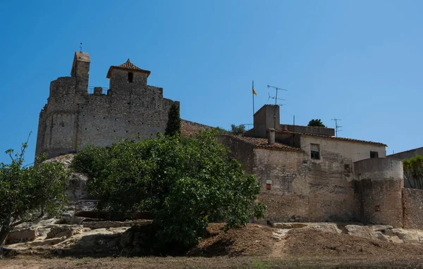 Calafell Tarragona Spain July 2019 Medieval Stone Castle Rock Calafell — Stok fotoğraf