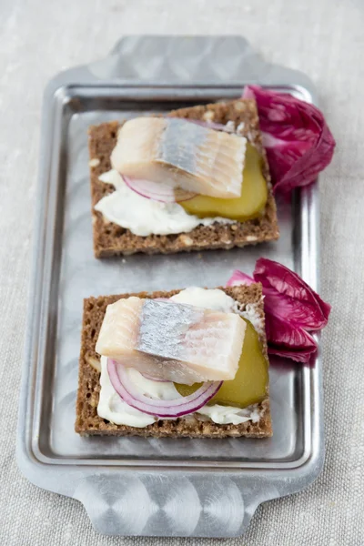 Herring sandwich — Stock Photo, Image