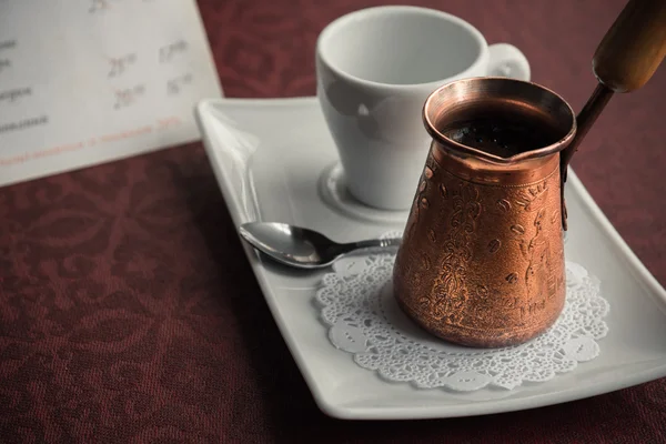 Turkish coffee serve — Stock Photo, Image