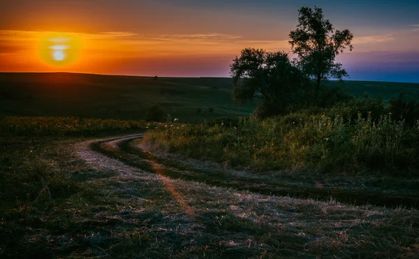 Mooi oranje zonsondergang — Stockfoto