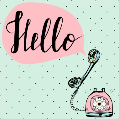 Retro telefon ve kelime 