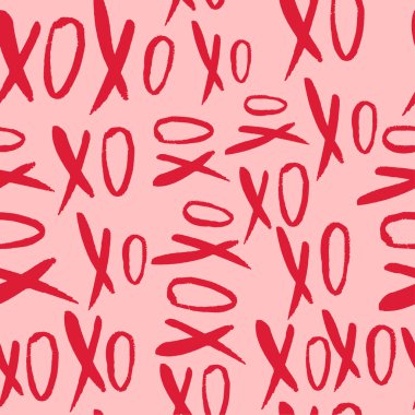 Elle çizilmiş XoXo sözcüğüyle kusursuz desen