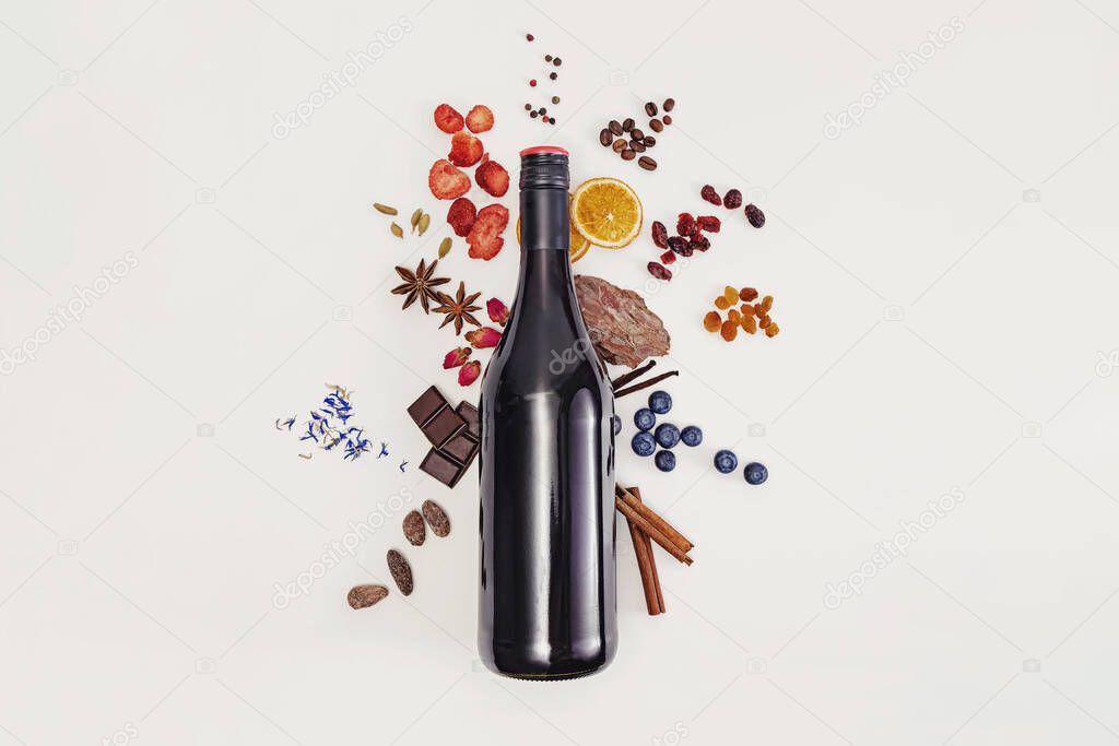 Possible flavor components of red wine. Creative composition