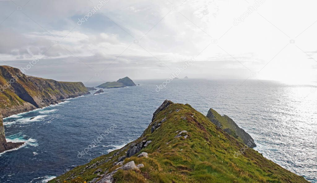 Panoramic landscape of atlantic coast in Ireland