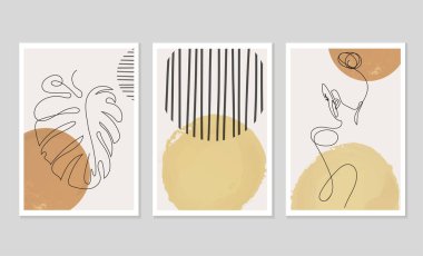 Yaratıcı soyut modern duvar sanatı seti