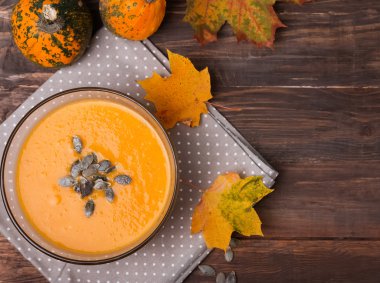 Autumn pumpkin soup clipart